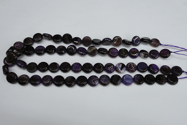 CAG5633 15 inches 12mm flat round dragon veins agate beads