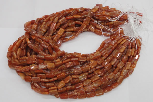 CAG569 15.5 inches 8*12mm rectangle natural fire agate beads