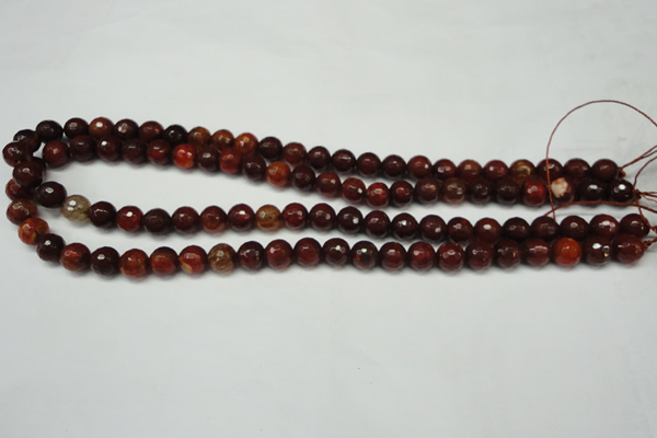 CAG5699 15 inches 8mm faceted round fire crackle agate beads