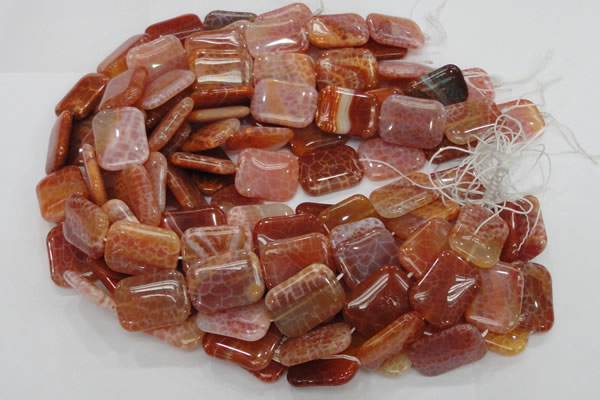 CAG570 15.5 inches 22*30mm rectangle natural fire agate beads