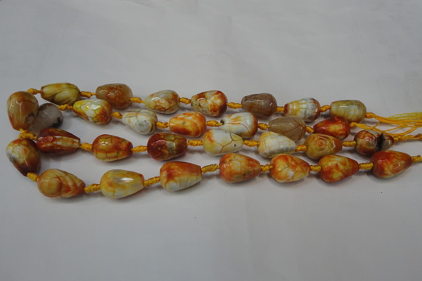 CAG5726 15 inches 13*18mm faceted teardrop fire crackle agate beads