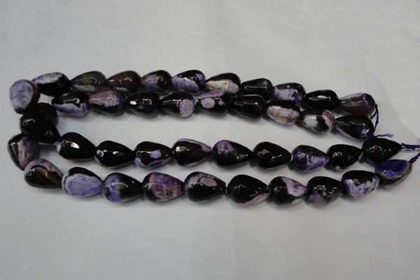 CAG5729 15 inches 13*18mm faceted teardrop fire crackle agate beads
