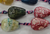 CAG5736 15 inches 15*20mm faceted teardrop fire crackle agate beads