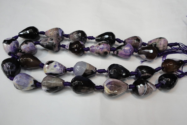 CAG5743 15 inches 15*20mm faceted teardrop fire crackle agate beads