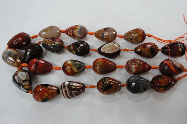 CAG5748 15 inches 18*25mm faceted teardrop fire crackle agate beads