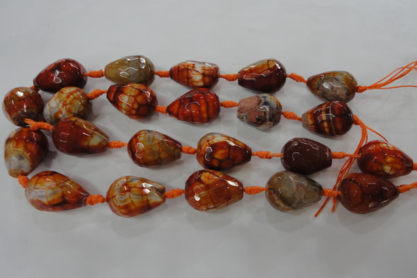 CAG5749 15 inches 18*25mm faceted teardrop fire crackle agate beads