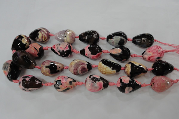 CAG5750 15 inches 18*25mm faceted teardrop fire crackle agate beads