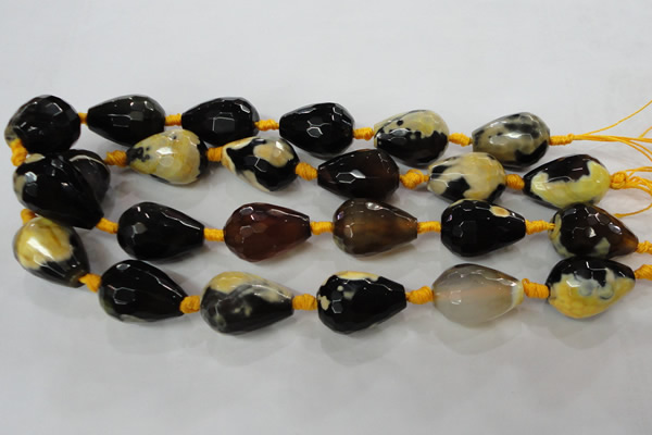 CAG5751 15 inches 18*25mm faceted teardrop fire crackle agate beads