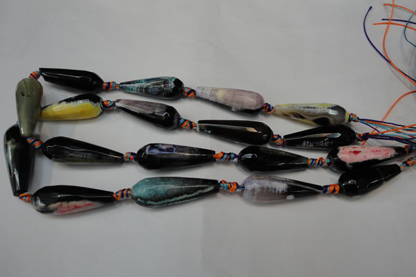 CAG5764 15 inches 12*35mm faceted teardrop fire crackle agate beads