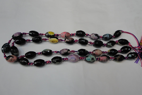CAG5775 15 inches 10*14mm faceted rice fire crackle agate beads