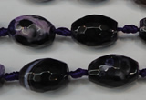 CAG5782 15 inches 12*16mm faceted rice fire crackle agate beads