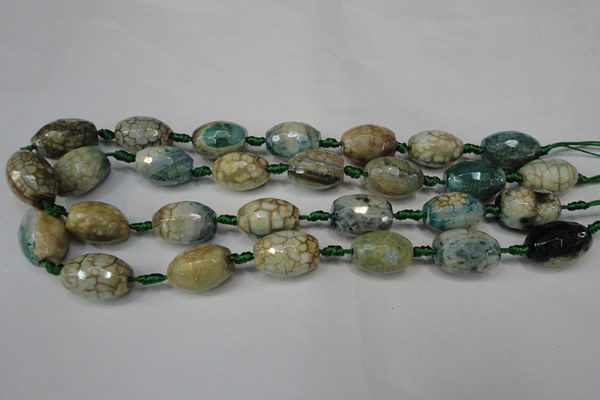 CAG5788 15 inches 13*18mm faceted rice fire crackle agate beads