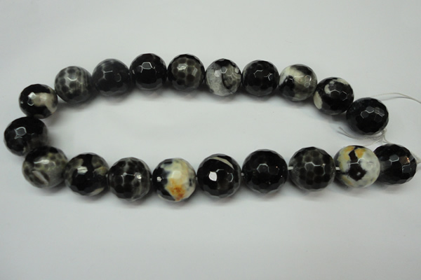 CAG5880 15 inches 20mm faceted round fire crackle agate beads