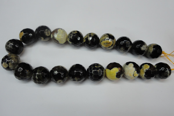 CAG5881 15 inches 20mm faceted round fire crackle agate beads