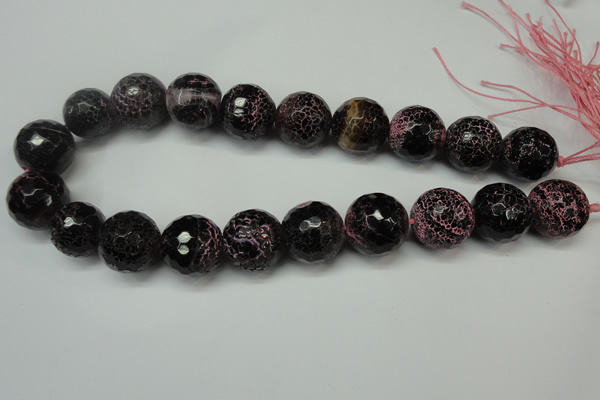CAG5889 15 inches 20mm faceted round fire crackle agate beads