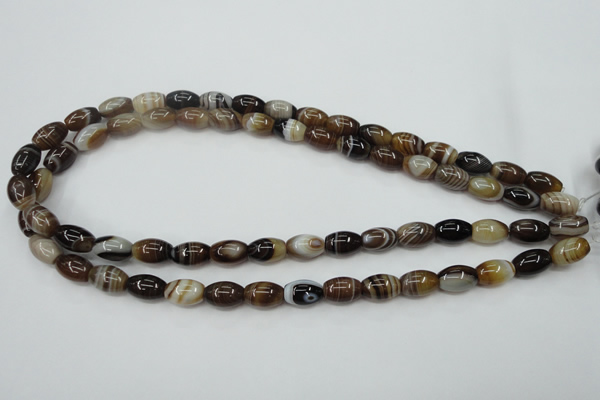 CAG5911 15 inches 8*12mm rice Madagascar agate gemstone beads