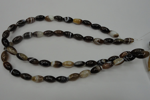 CAG5912 15 inches 8*16mm rice Madagascar agate gemstone beads