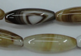 CAG5914 15 inches 10*30mm rice Madagascar agate gemstone beads