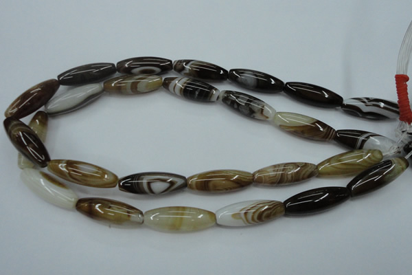 CAG5914 15 inches 10*30mm rice Madagascar agate gemstone beads