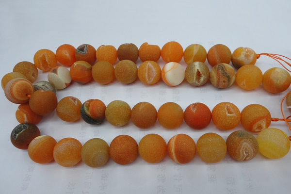 CAG5939 15 inches 20mm round matte druzy agate beads wholesale