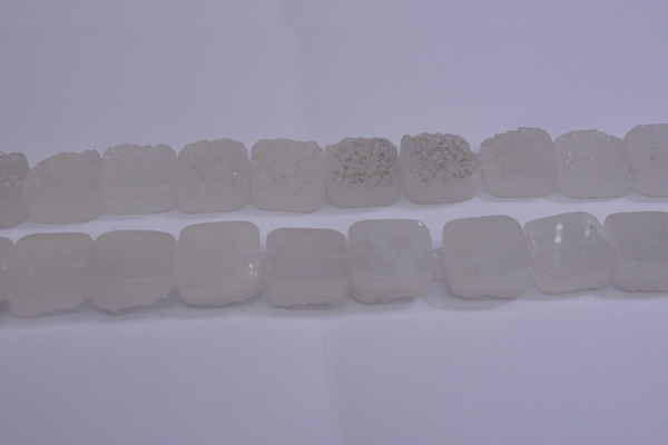 CAG5980 15.5 inches 20*20mm square white agate gemstone beads