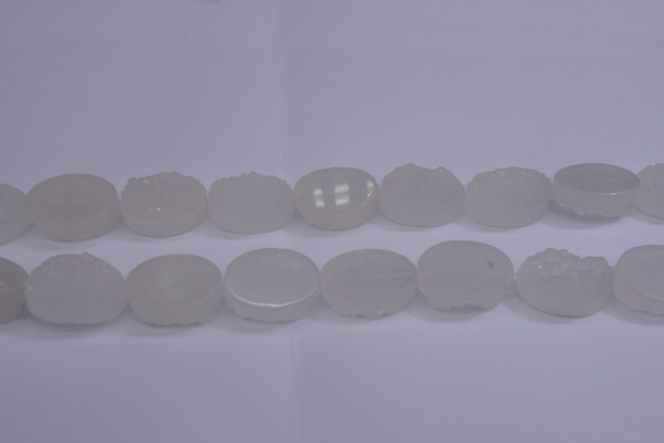 CAG5981 15.5 inches 18*25mm oval white agate gemstone beads