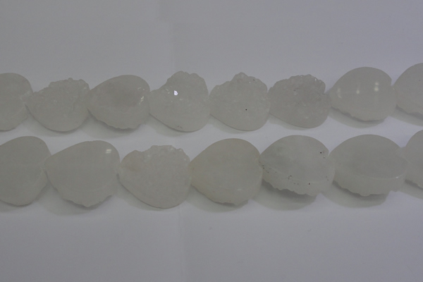 CAG5982 15.5 inches 30mm heart white agate gemstone beads