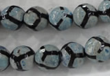 CAG6187 15 inches 12mm faceted round tibetan agate gemstone beads