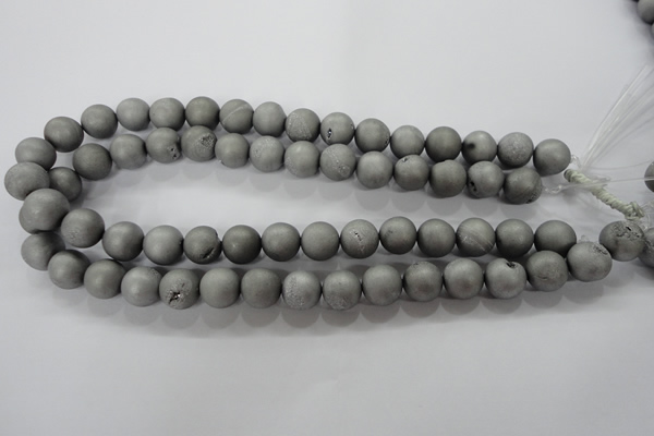 CAG6223 15 inches 10mm round plated druzy agate beads wholesale