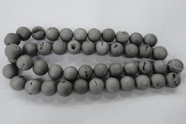 CAG6226 15 inches 16mm round plated druzy agate beads wholesale