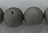 CAG6228 15 inches 20mm round plated druzy agate beads wholesale