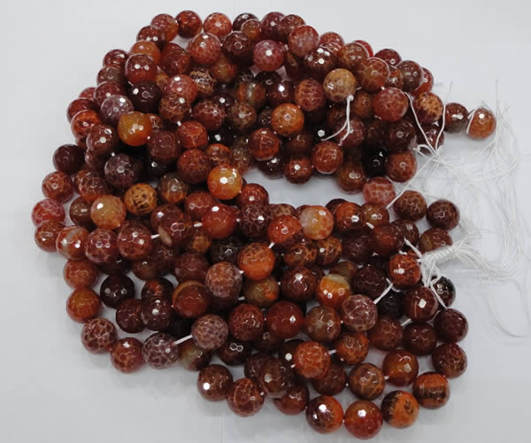 CAG625 15.5 inches 18mm faceted round natural fire agate beads
