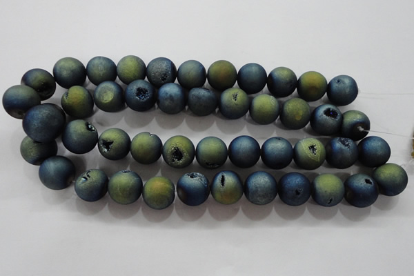 CAG6268 15 inches 20mm round plated druzy agate beads wholesale
