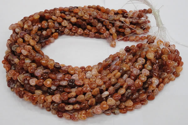 CAG627 15.5 inches 8*8mm heart natural fire agate beads wholesale