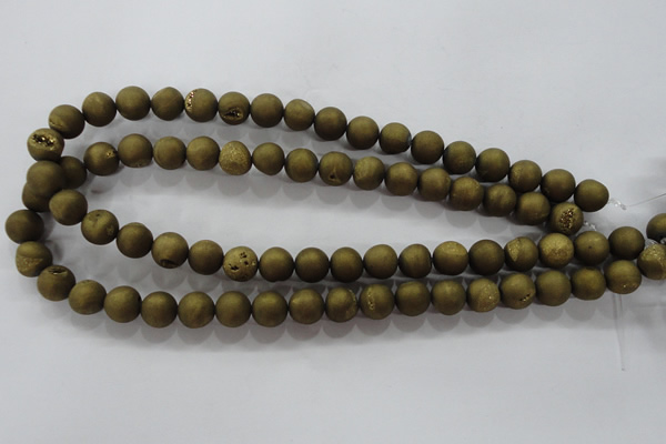 CAG6273 15 inches 10mm round plated druzy agate beads wholesale