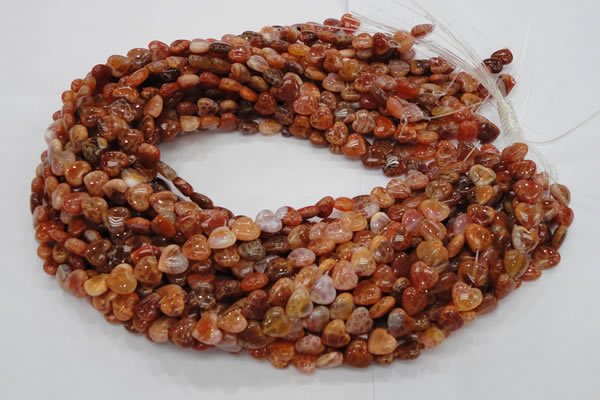 CAG628 15.5 inches 10*10mm heart natural fire agate beads wholesale