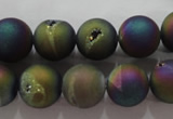CAG6282 15 inches 8mm round plated druzy agate beads wholesale