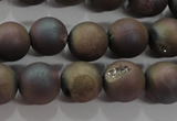 CAG6292 15 inches 8mm round plated druzy agate beads wholesale