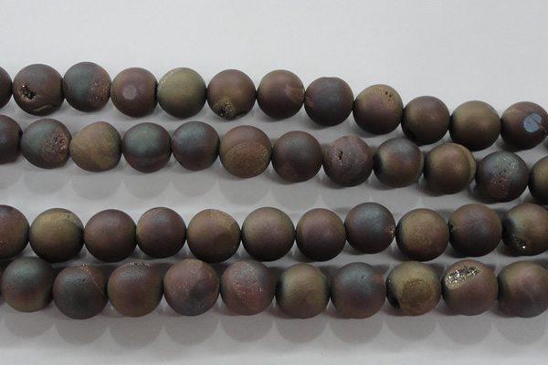CAG6297 15 inches 18mm round plated druzy agate beads wholesale
