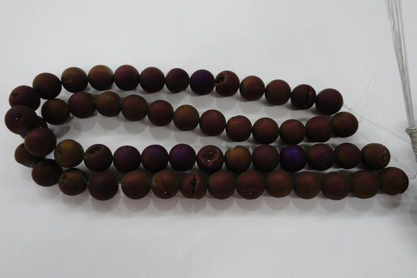 CAG6302 15 inches 8mm round plated druzy agate beads wholesale