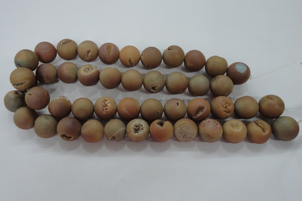 CAG6328 15 inches 20mm round plated druzy agate beads wholesale
