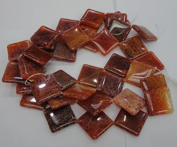 CAG647 15.5 inches 30*30mm rhombic natural fire agate beads