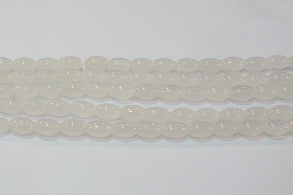 CAG6526 15.5 inches 10*14mm rice Brazilian white agate beads