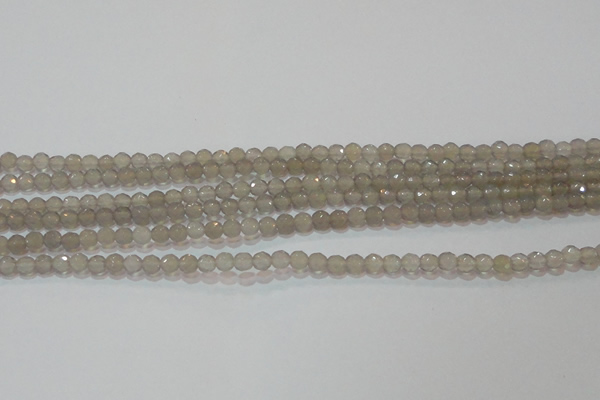 CAG6535 15.5 inches 4mm faceted round Brazilian grey agate beads