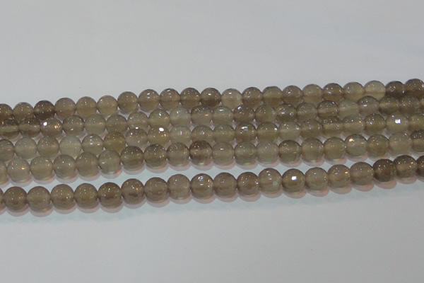 CAG6537 15.5 inches 8mm faceted round Brazilian grey agate beads