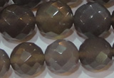 CAG6539 15.5 inches 16mm faceted round Brazilian grey agate beads