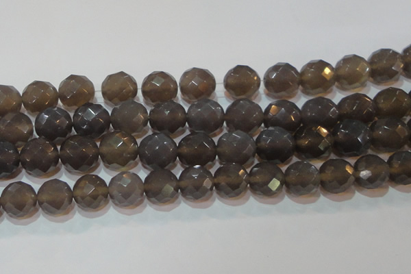 CAG6540 15.5 inches 18mm faceted round Brazilian grey agate beads