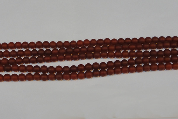 CAG6552 15.5 inches 6mm round matte red agate beads wholesale