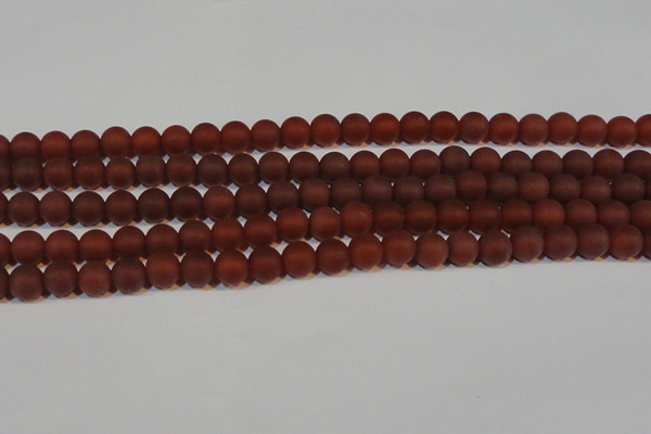 CAG6553 15.5 inches 7mm round matte red agate beads wholesale