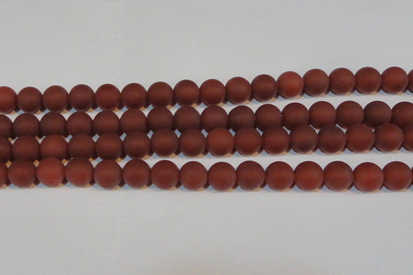 CAG6555 15.5 inches 10mm round matte red agate beads wholesale